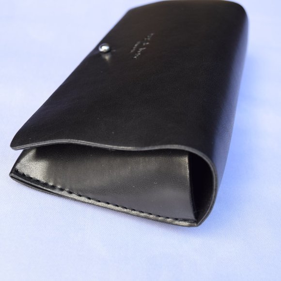 Rag & Bone Sunglasses Eyeglasses Case ,Black Soft Leather, Black Drawstring Bag - Picture 4 of 12